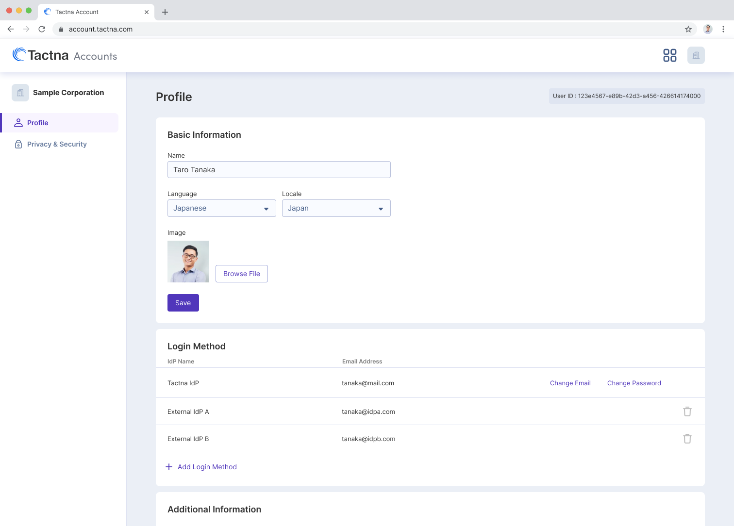User Self-Management Dashboard